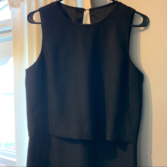 NWT Banana Republic Ruffle Hem Black Dress - Picture 4 of 12